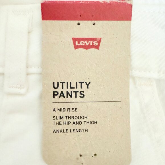 Levi's Women's Stretch White Utility Ankle Pants Size 30x27 Mid Rise Slim NWT - Picture 5 of 12